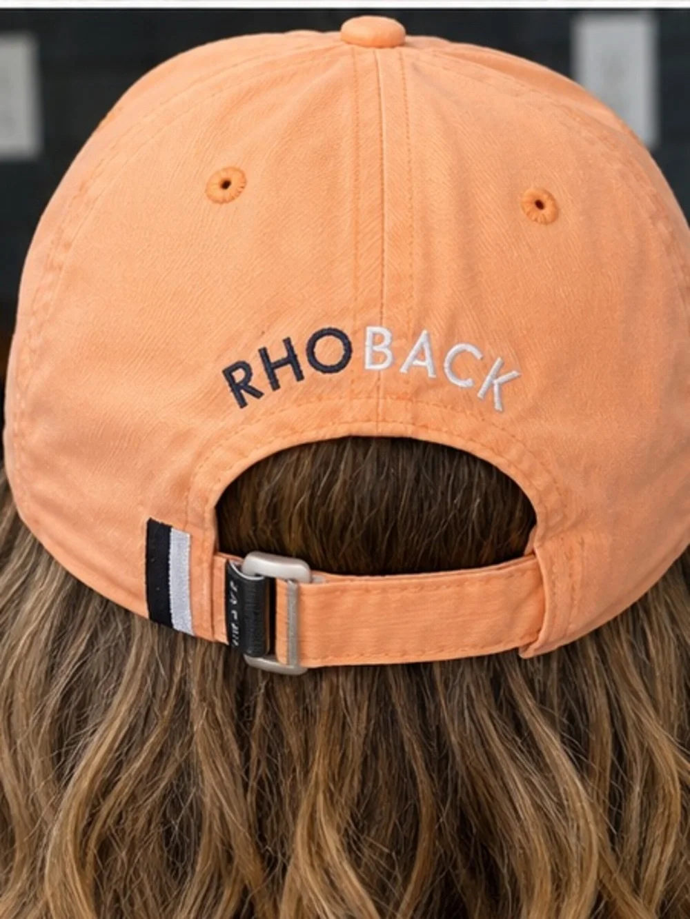 Rhoback The Poly Performance Hat Peach Adjustable Golf Running Cap